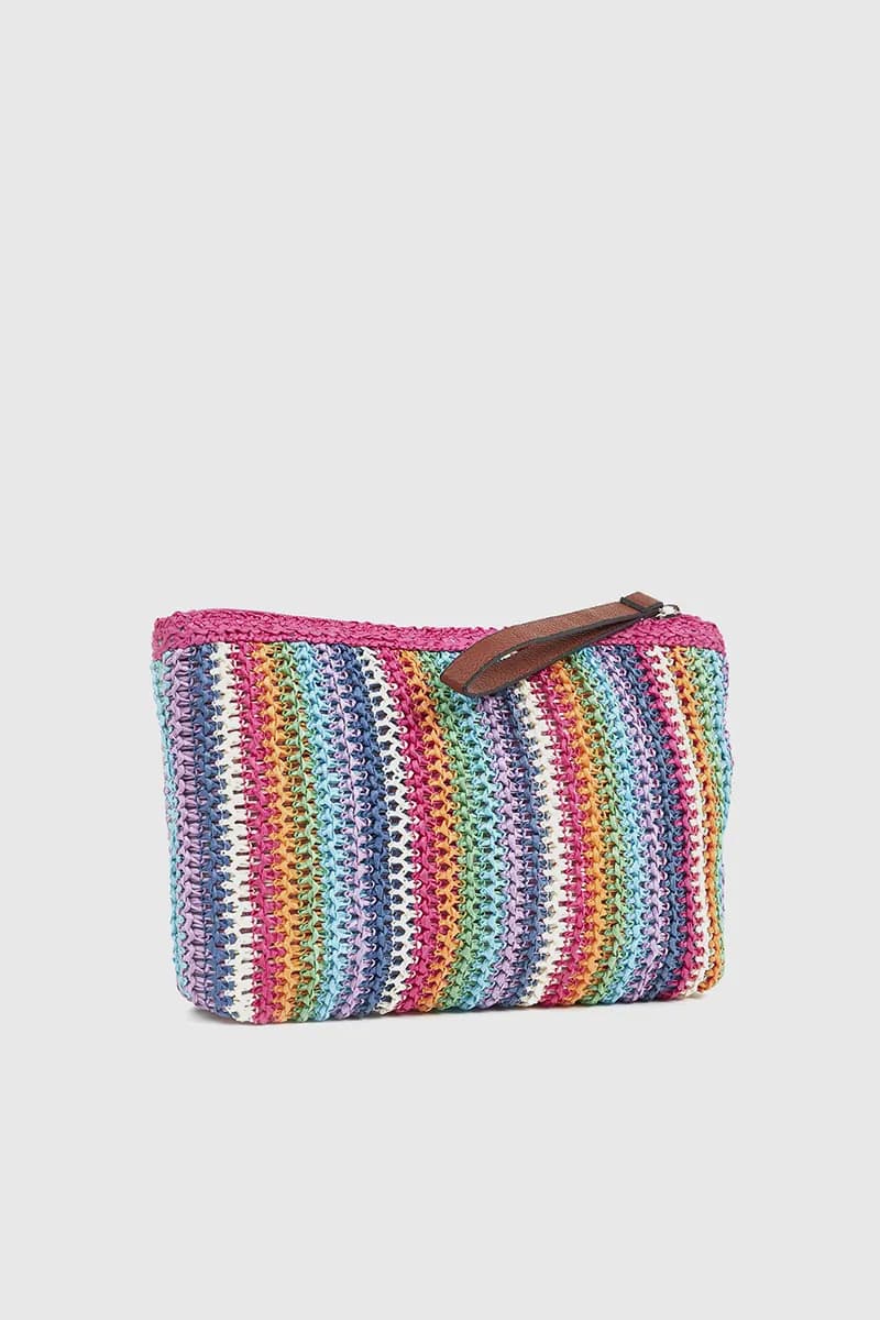 VERDE FASHION | Pochette mare in rafia a righe - 2