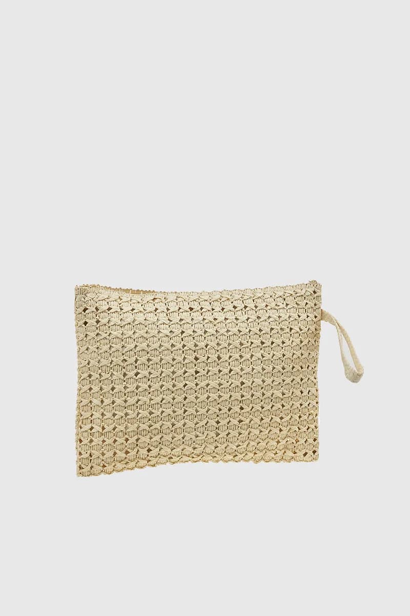 VERDE FASHION | Pochette mare in rafia ricamo conchiglia - 2