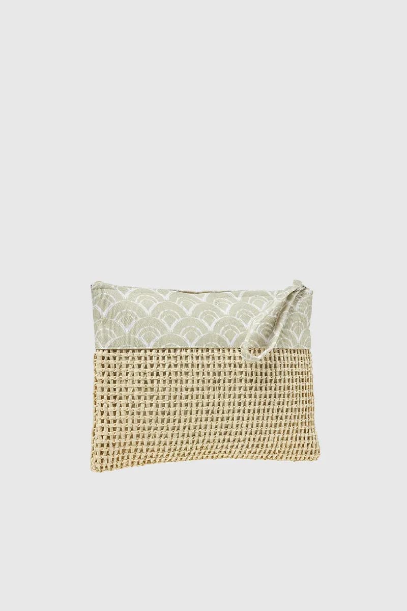 VERDE FASHION | Pochette mare in rafia e tessuto - 6
