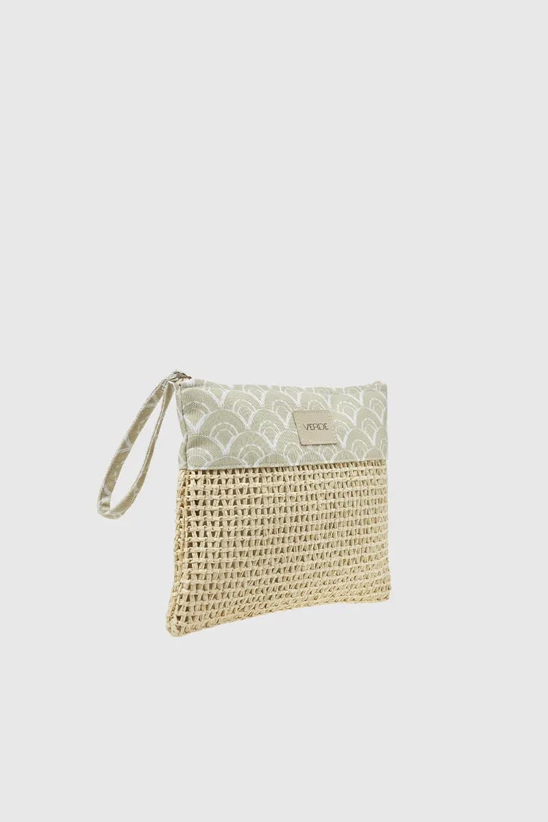 VERDE FASHION | Pochette mare in rafia e tessuto - 7