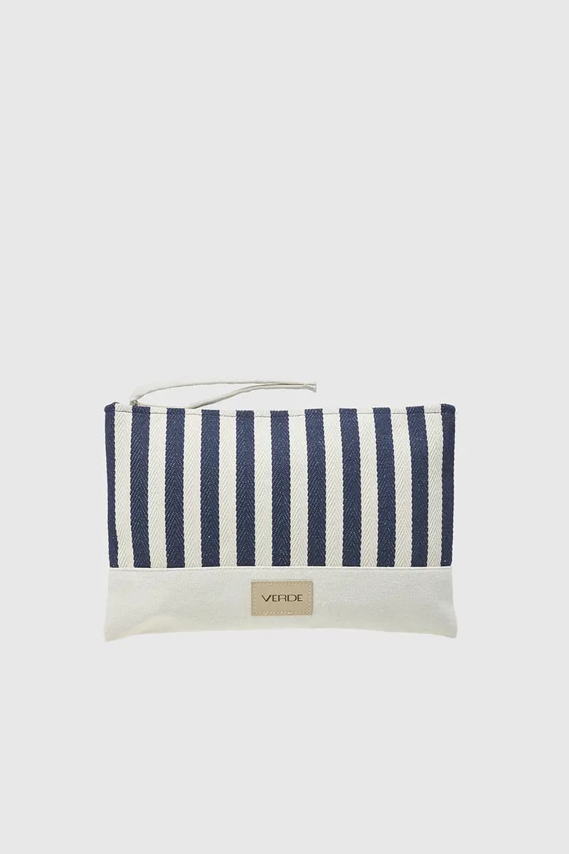 VERDE FASHION | Pochette mare in tessuto a righe - 5