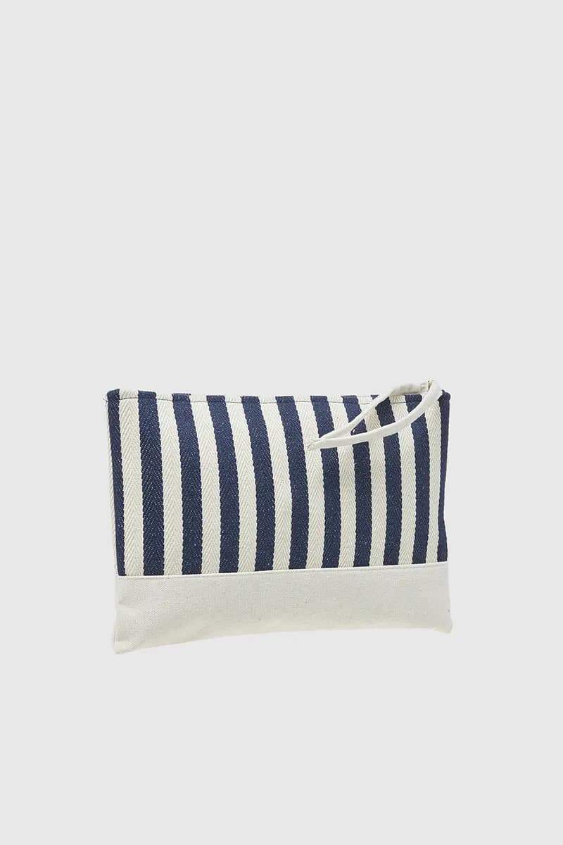 VERDE FASHION | Pochette mare in tessuto a righe - 2
