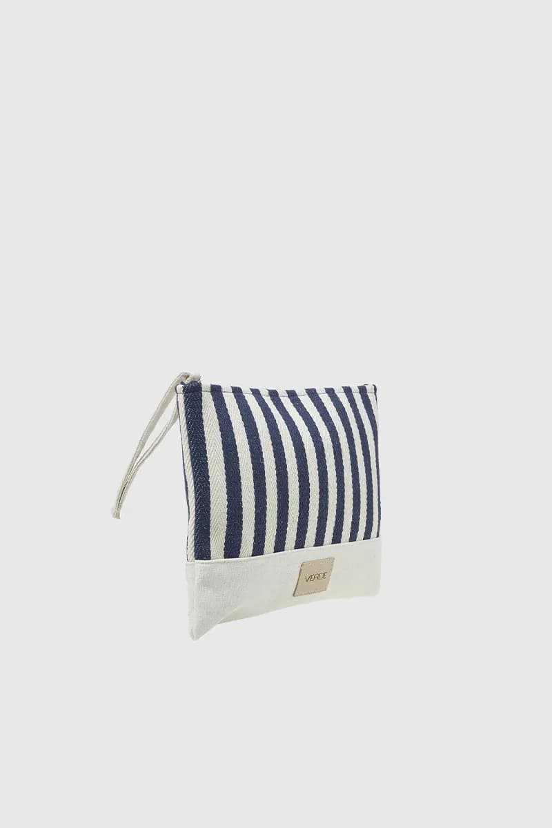 VERDE FASHION | Pochette mare in tessuto a righe - 3