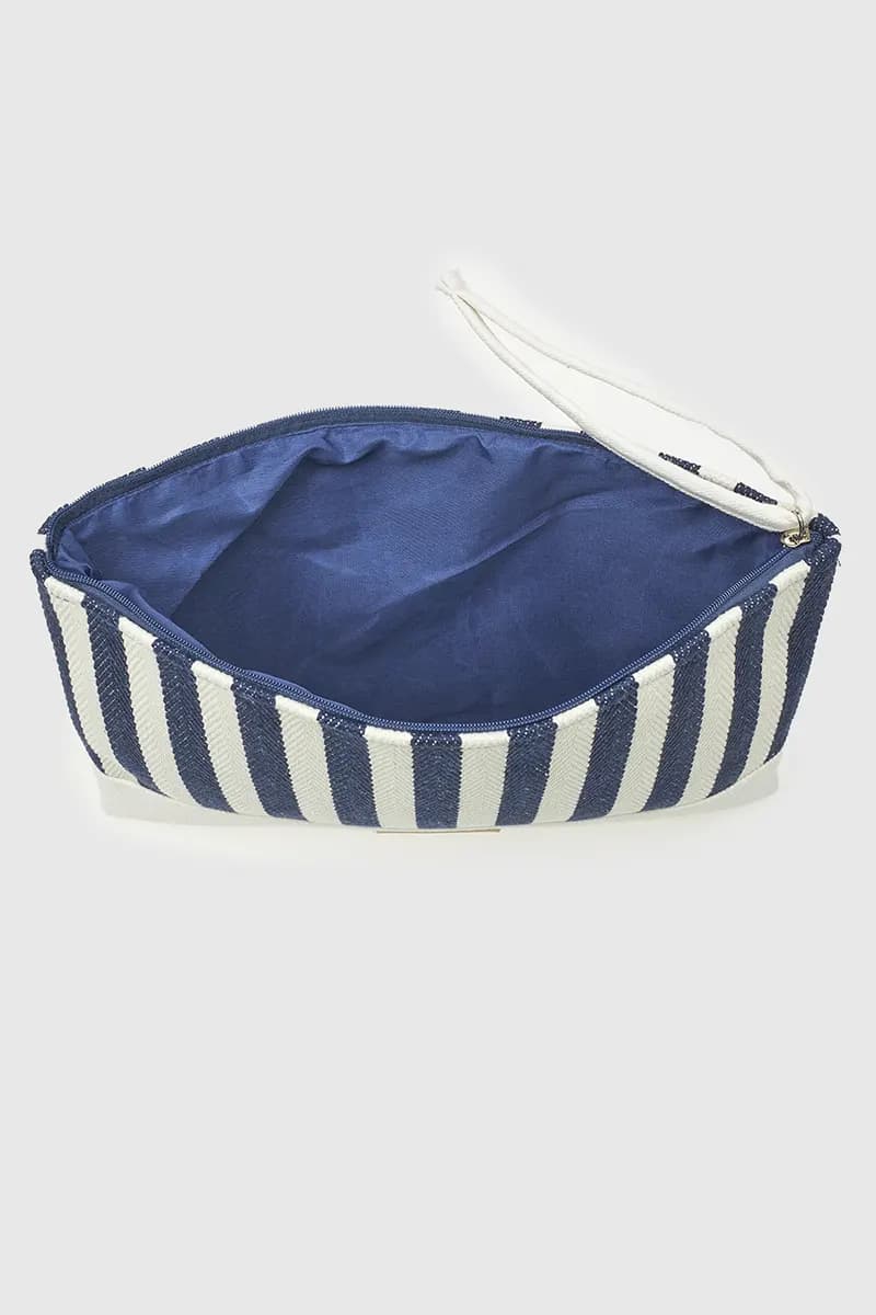VERDE FASHION | Pochette mare in tessuto a righe - 4