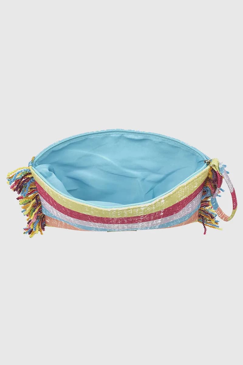 VERDE FASHION | Pochette mare in tessuto a righe - 4
