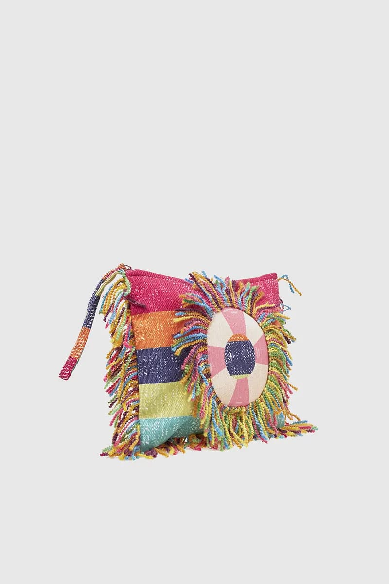 VERDE FASHION | Pochette mare in tessuto a righe - 4