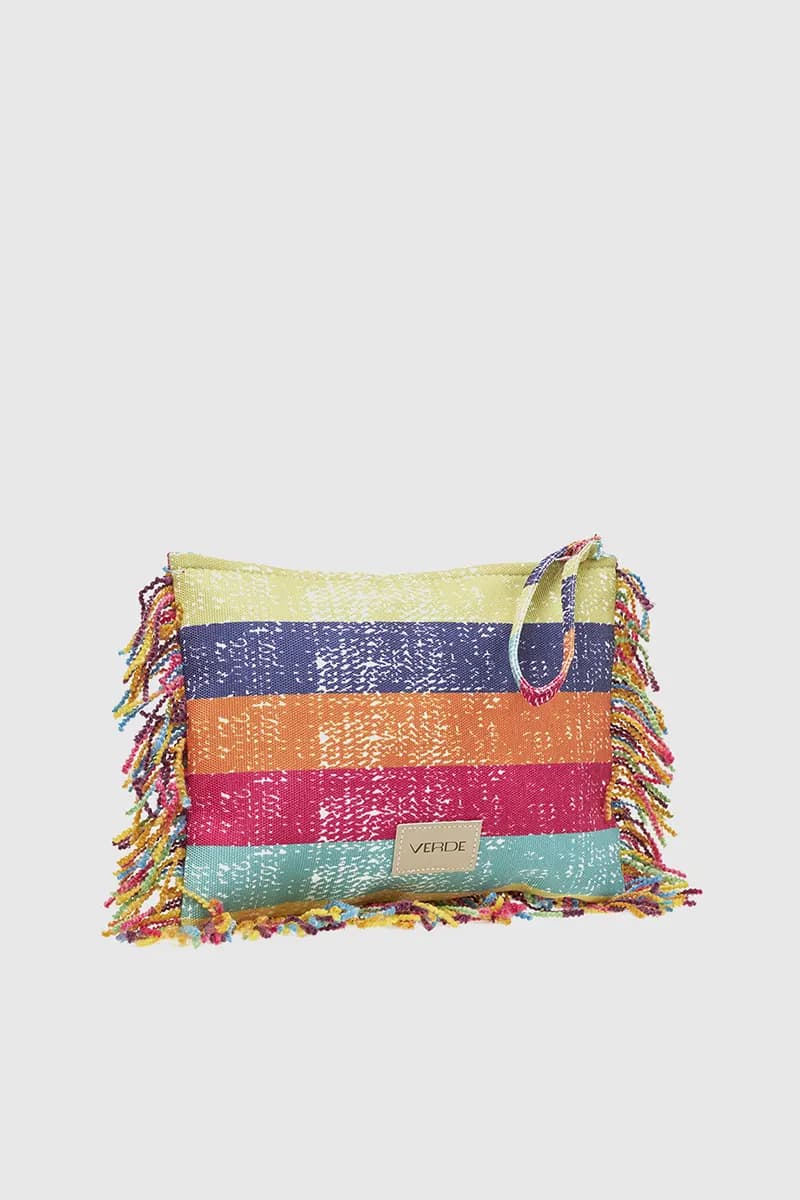 VERDE FASHION | Pochette mare in tessuto a righe - 2