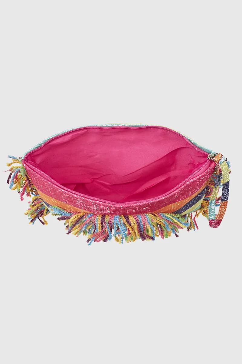 VERDE FASHION | Pochette mare in tessuto a righe - 3