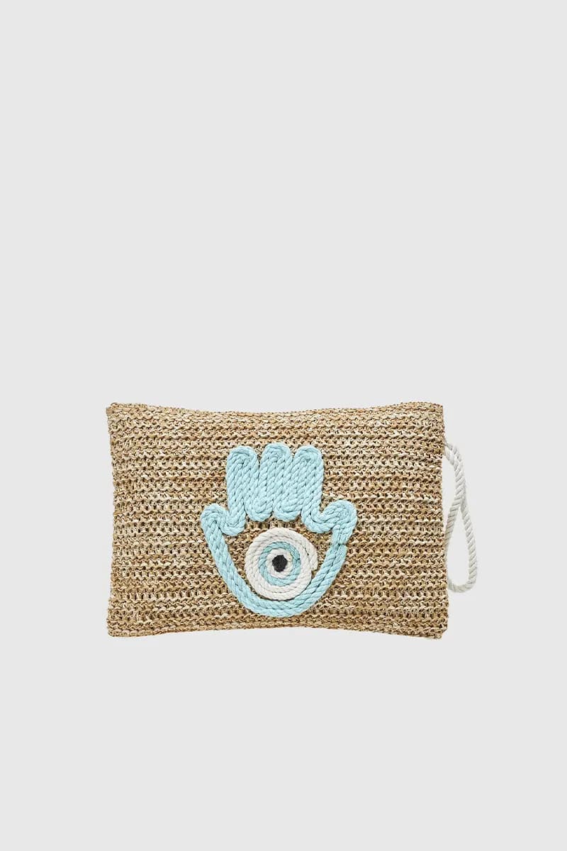 VERDE FASHION | Pochette mare in rafia mano di Fatima - 5
