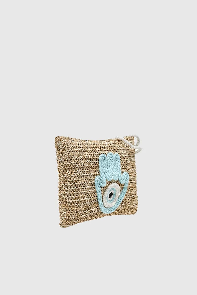 VERDE FASHION | Pochette mare in rafia mano di Fatima - 3