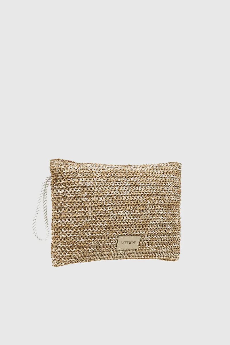 VERDE FASHION | Pochette mare in rafia occhio greco - 2