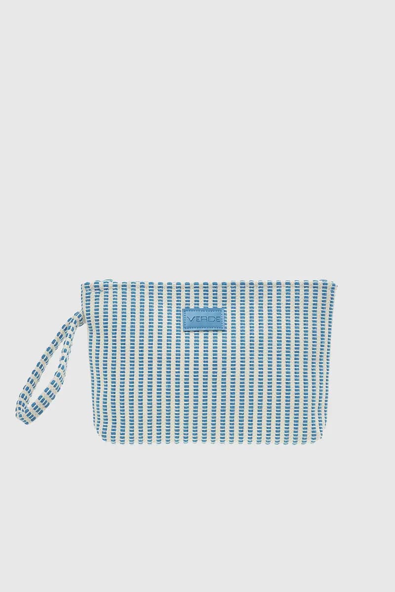 VERDE FASHION | Pochette mare in cotone a righe - 1