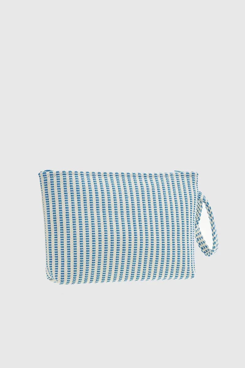 VERDE FASHION | Pochette mare in cotone a righe - 2