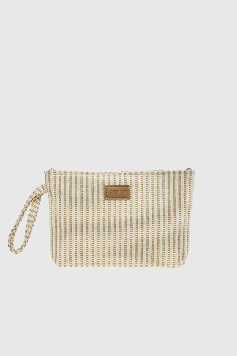 VERDE FASHION | Pochette mare in cotone a righe - 5