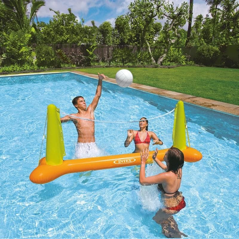 Set rete volley gonfiabile per piscina 239 x 64 cm, kit pallavolo - 2