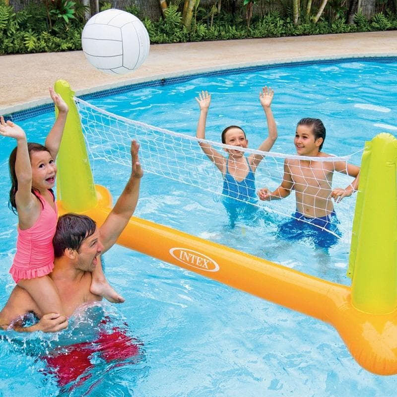Set rete volley gonfiabile per piscina 239 x 64 cm, kit pallavolo - 3