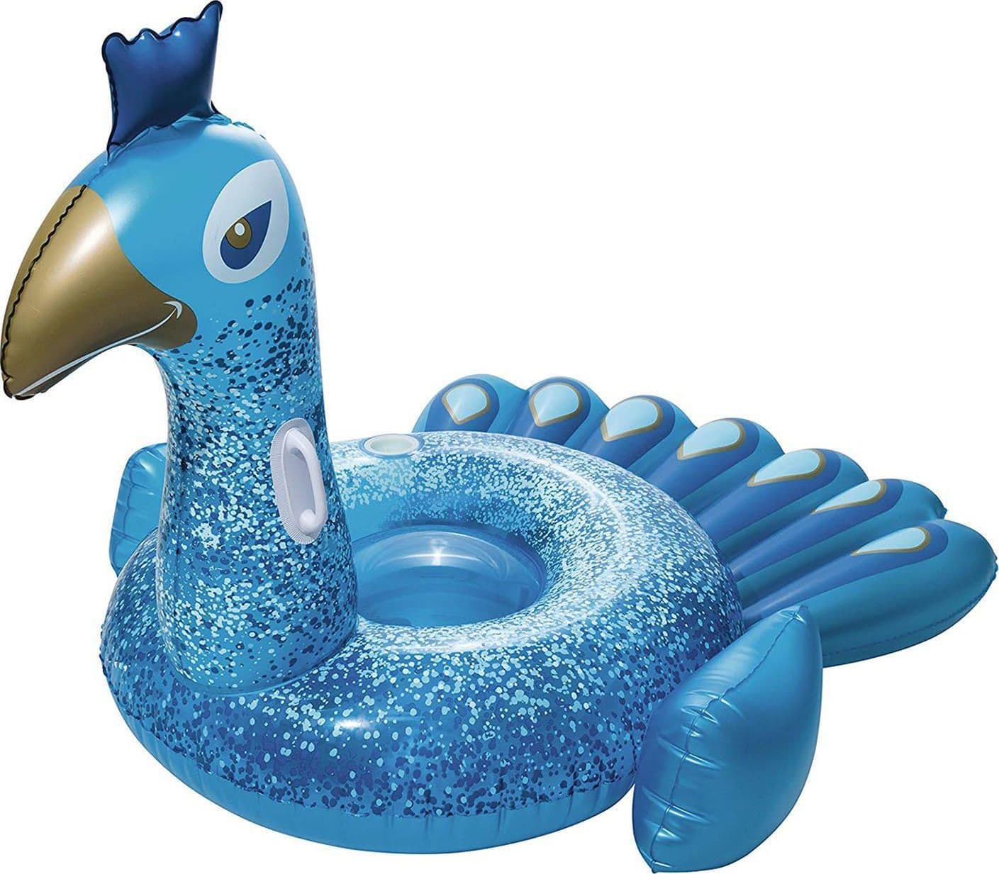 Gonfiabile cavalcabile Pavone grande da mare e piscina 198 x 164 cm - 7