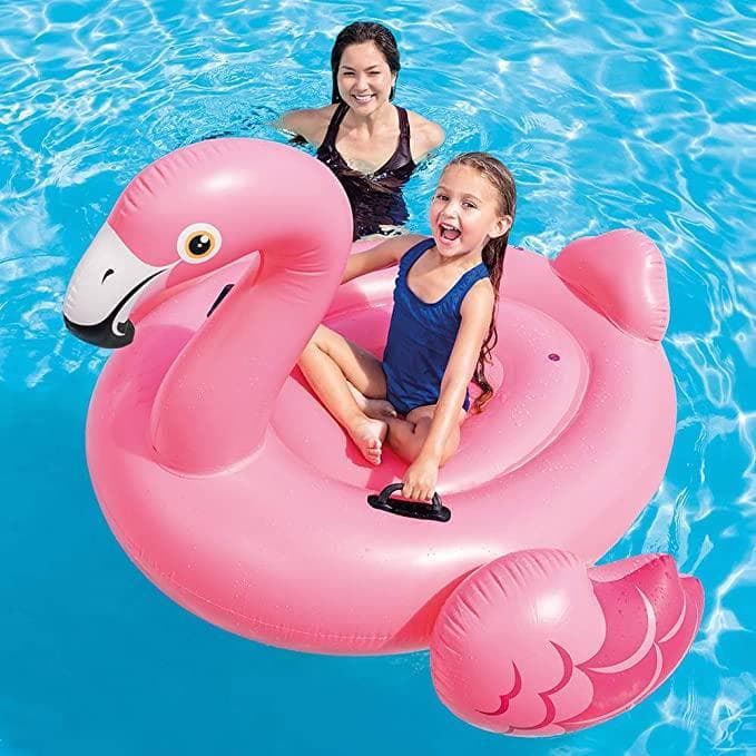 Isola galleggiante, Cavalcabile modello Fenicottero Rosa gonfiabile per mare e piscina con maniglie - 6
