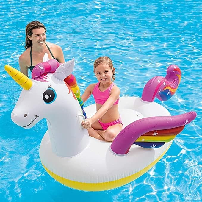 Isola galleggiante, Cavalcabile modello Unicorno gonfiabile per mare e piscina con maniglie - 5