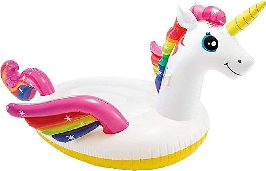 Isola galleggiante, Cavalcabile modello Unicorno gonfiabile per mare e piscina con maniglie - 2