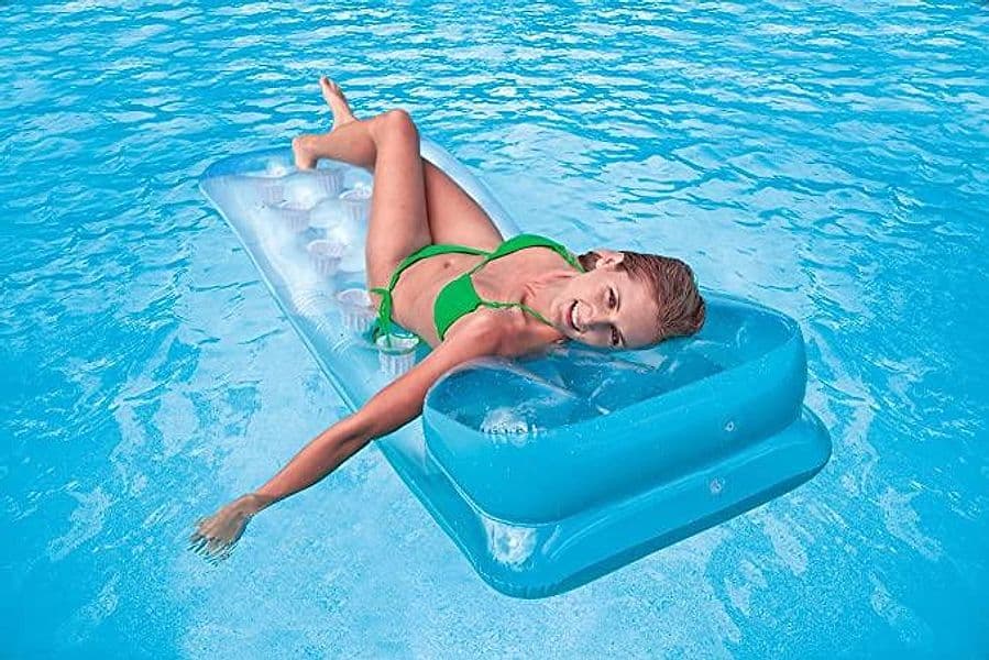 Materassino galleggiante con cuscino 190 Cm, per mare e piscina, colori misti - 6