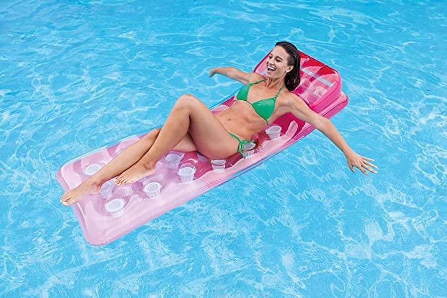 Materassino galleggiante con cuscino 190 Cm, per mare e piscina, colori misti - 7