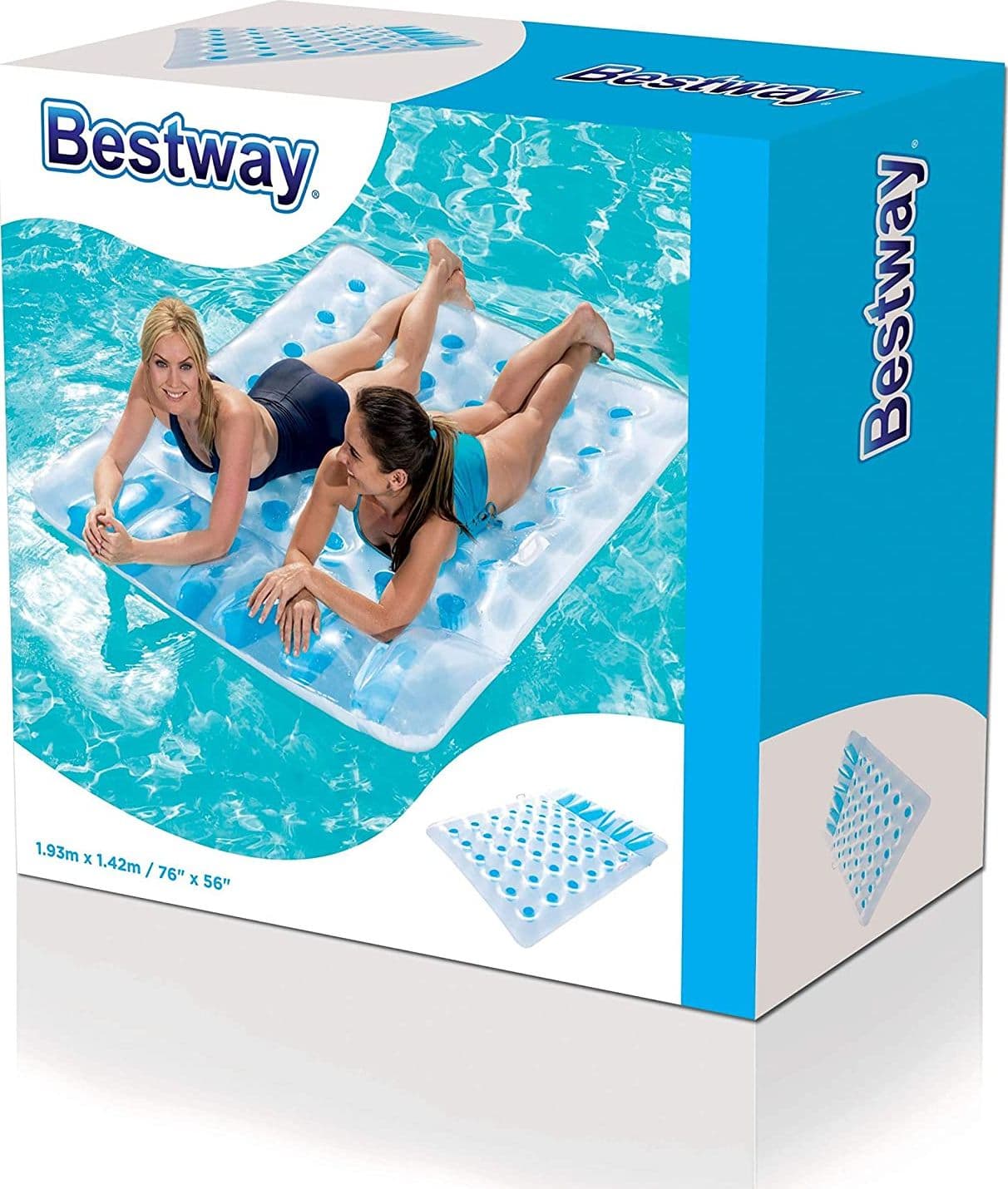 Materassino gonfiabile matrimoniale da mare Bestway doppio comfort 193 x 142 cm - 10