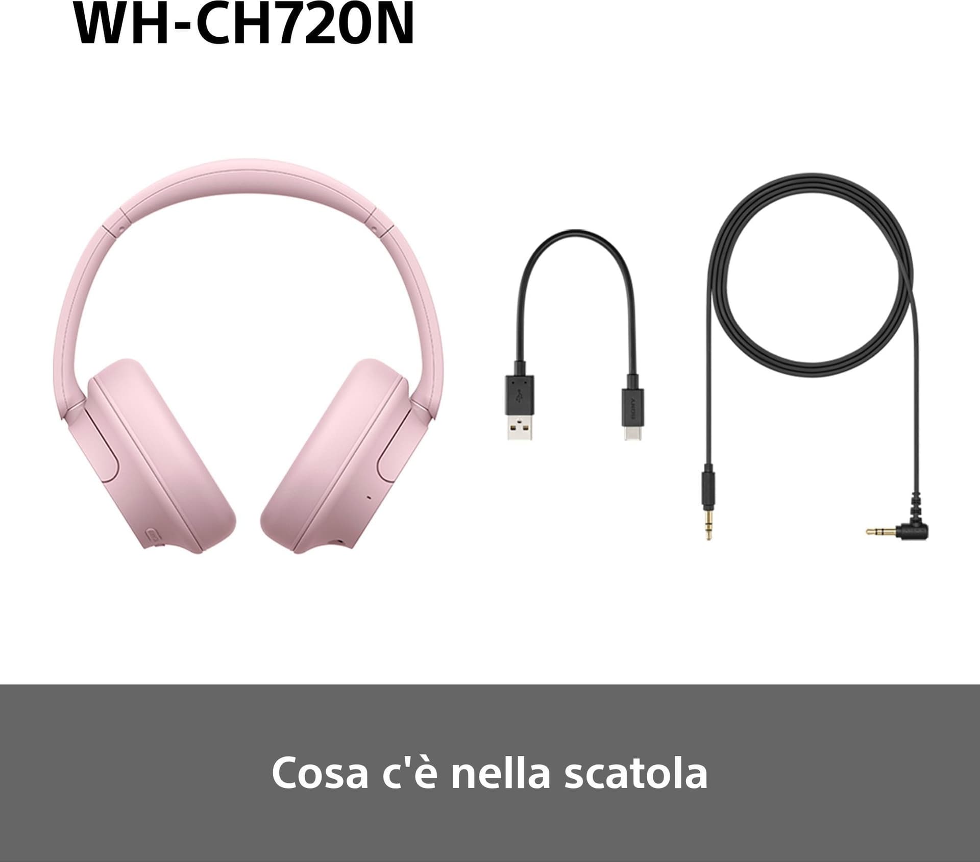 Sony Cuffie Wir/BT NoiseC Mic WH-CH720NP Pink - 12