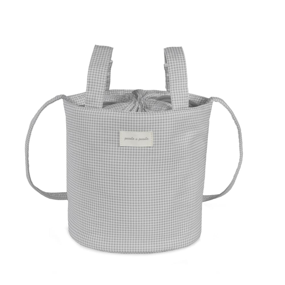 Borsa Bucket Pasito a Pasito Little Bloom Vichy Grigio