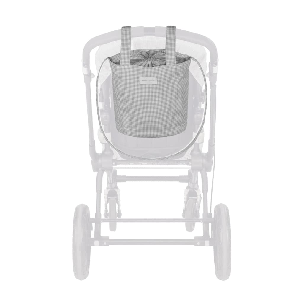 Borsa Bucket Pasito a Pasito Little Bloom Vichy Grigio - 2