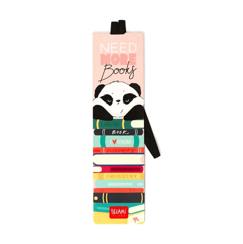 Legami - segnalibro con elastico "Need more books" a tema Panda (SE0227)