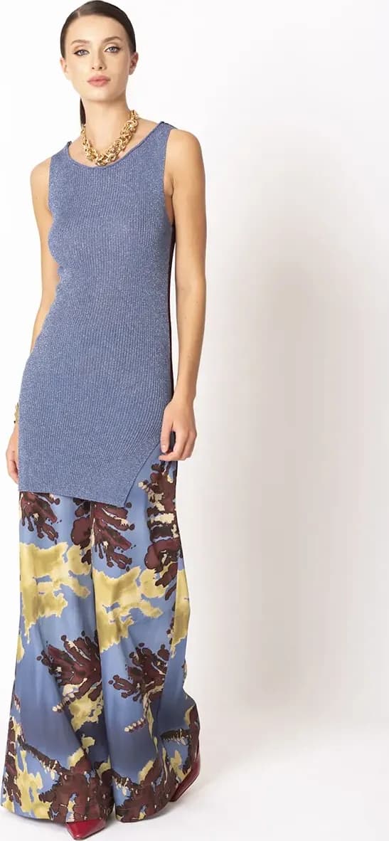 NO-NA' | Top lurex bicolore a costine - 1