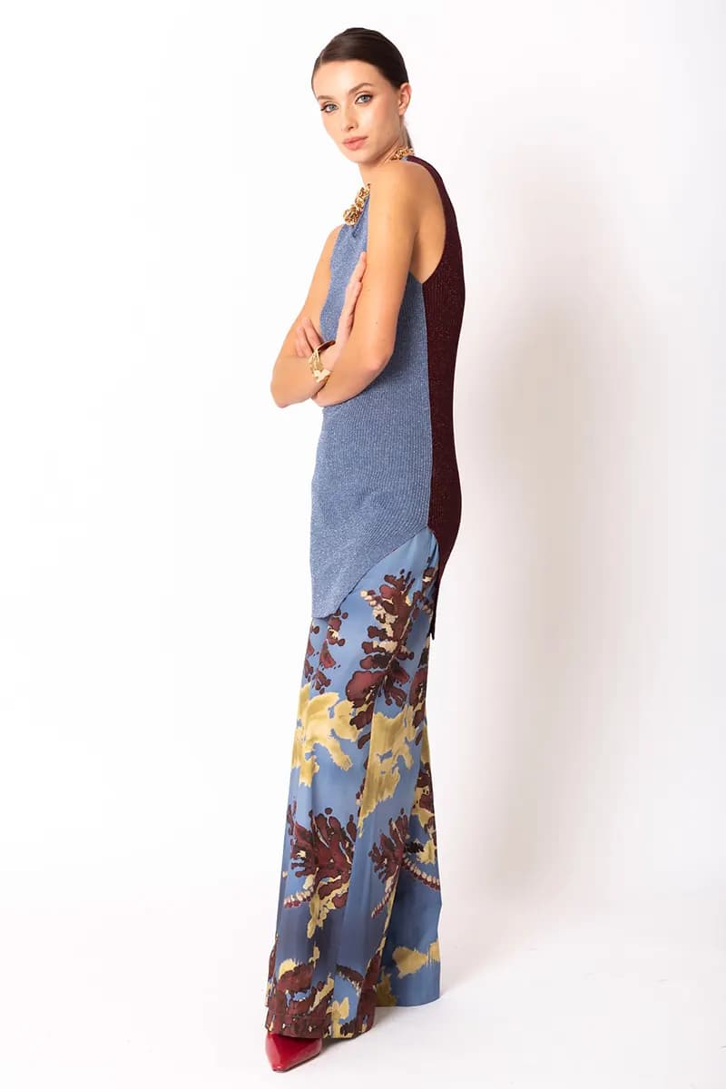 NO-NA' | Top lurex bicolore a costine - 2