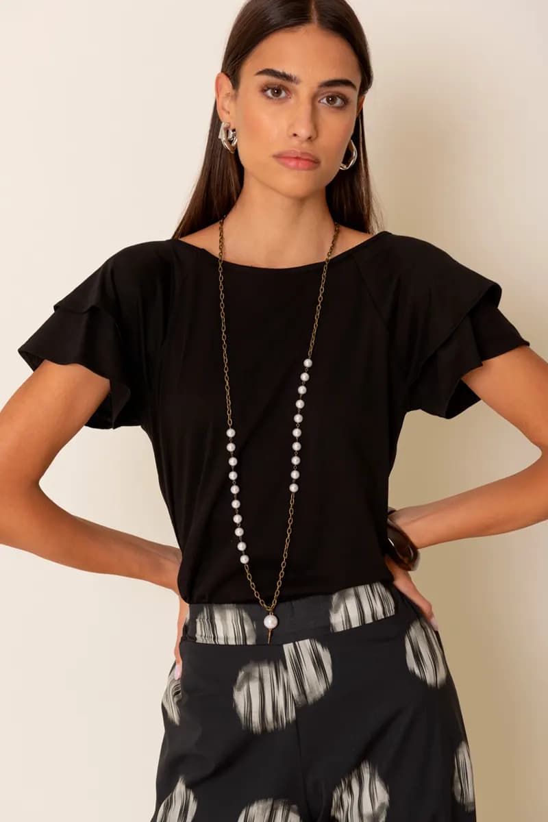 SISTE'S | T-shirt manica volant con collana - 3