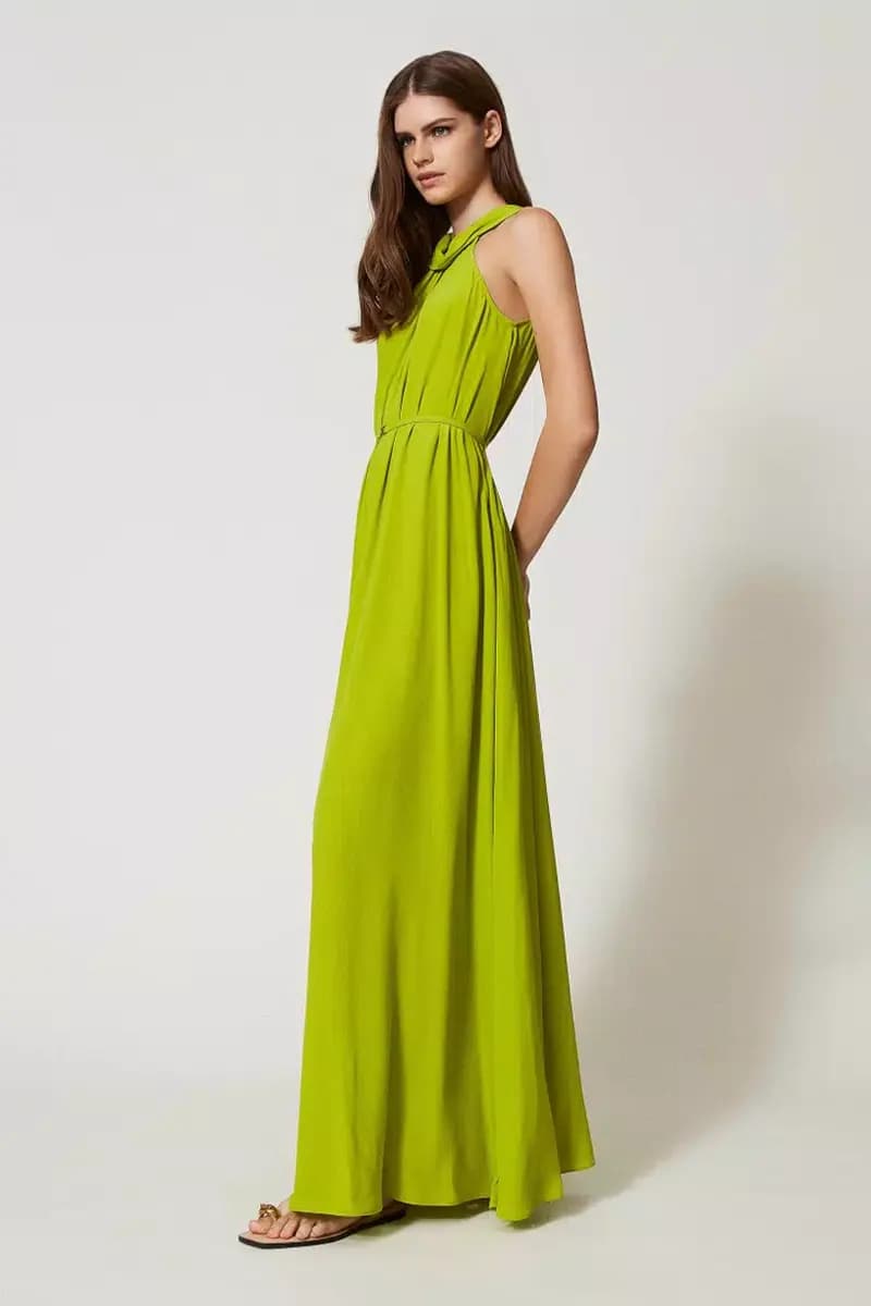 TWINSET | Abito lungo halter con cintura - 1