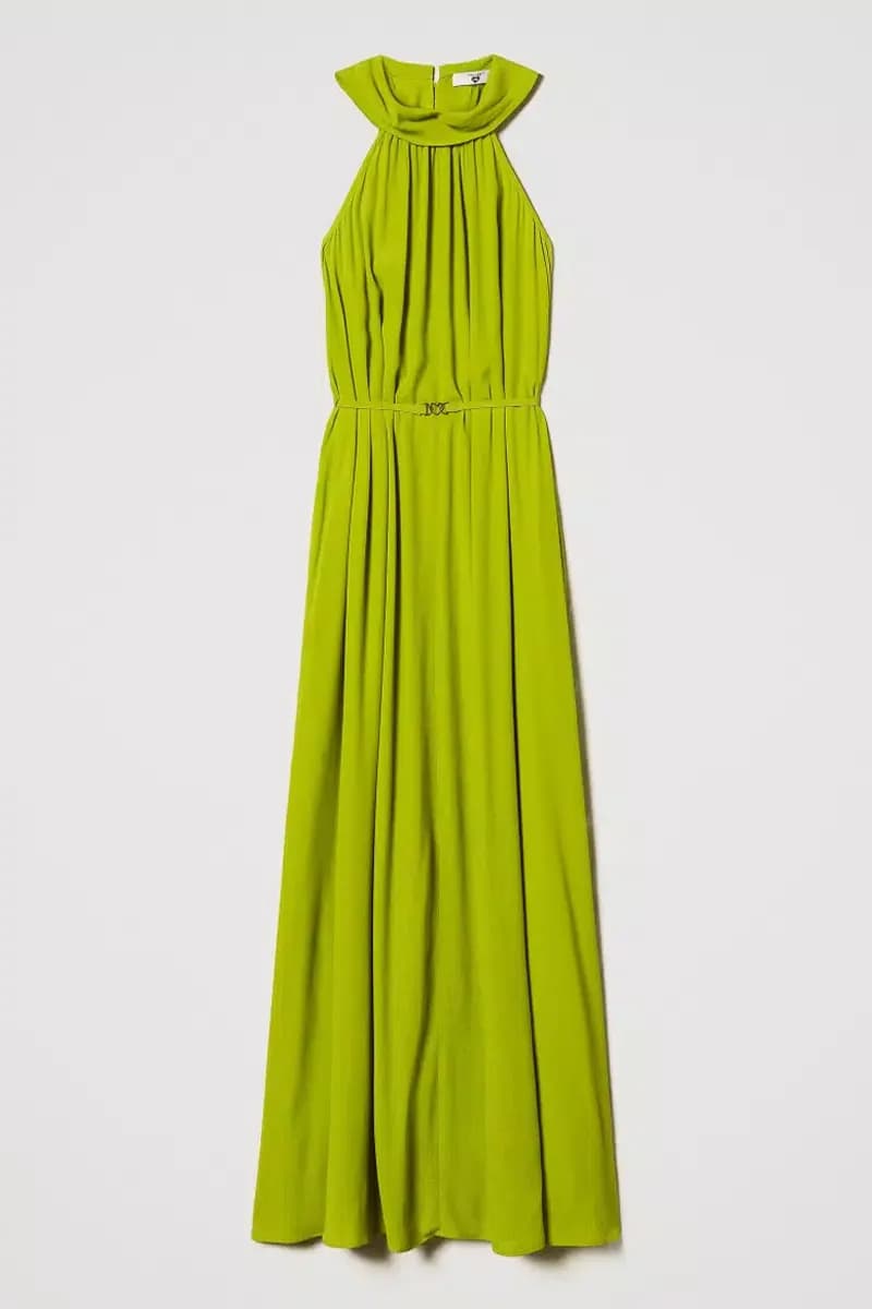 TWINSET | Abito lungo halter con cintura - 5