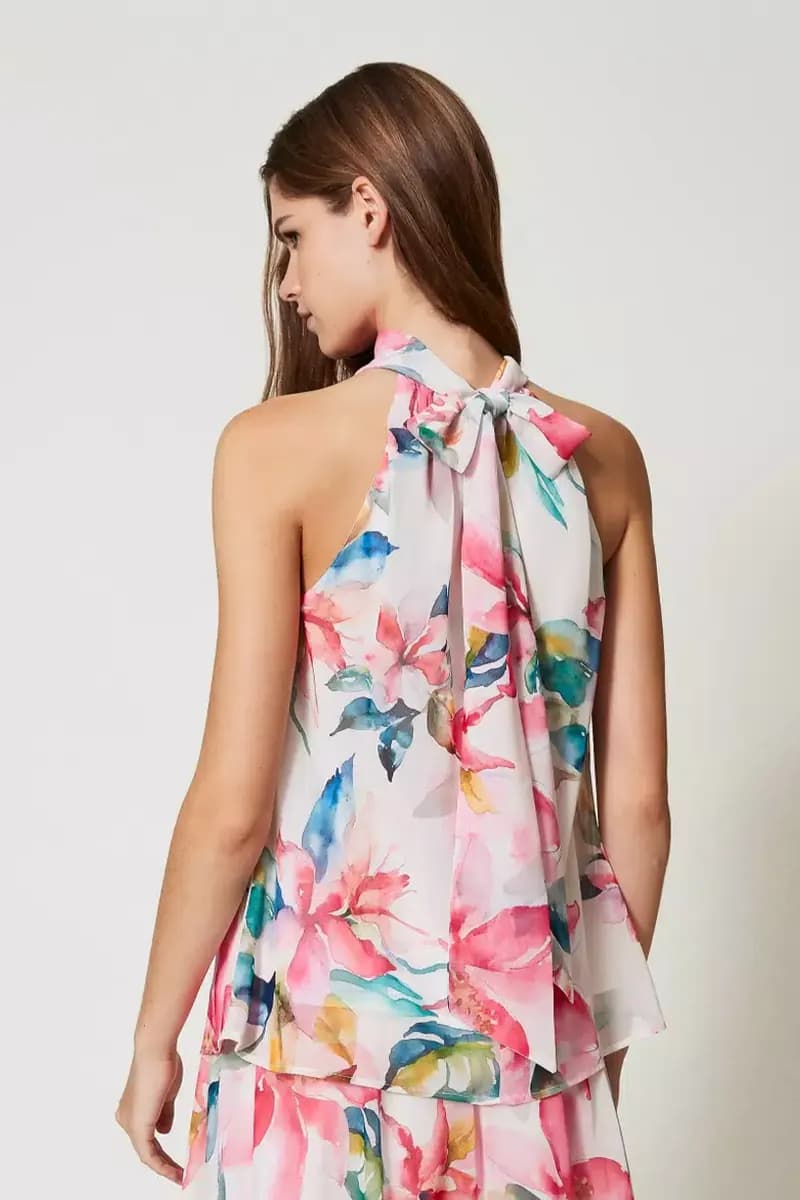TWINSET | Top in georgette con stampa a fiori - 2