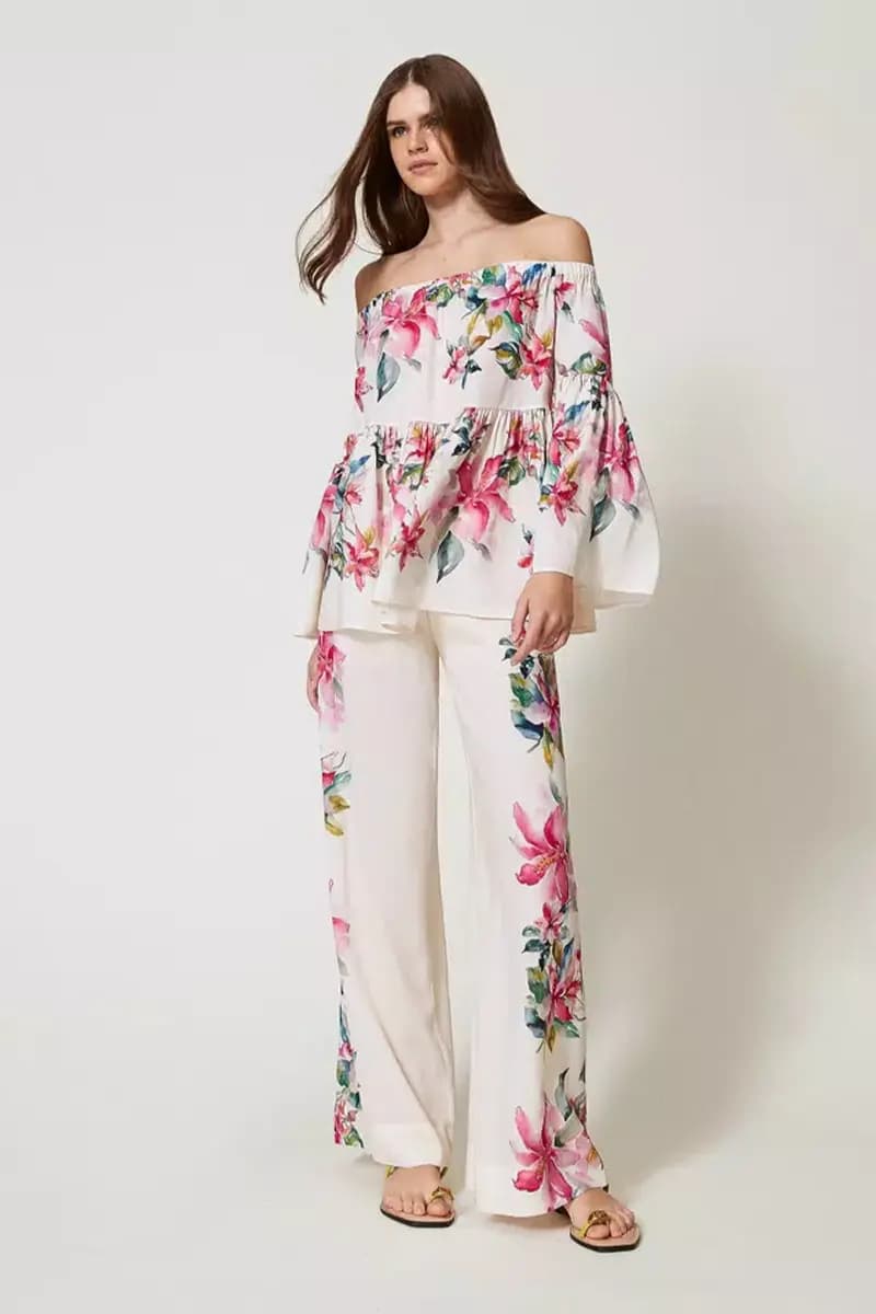 TWINSET | Blusa in misto lino con stampa a fiori - 5