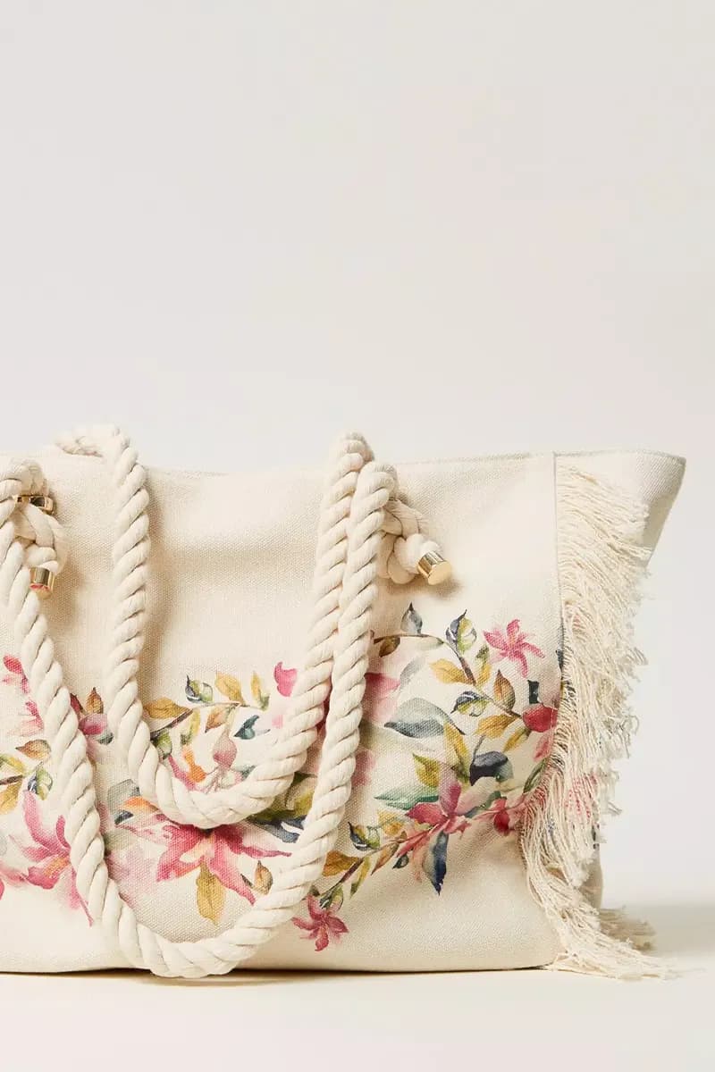 TWINSET | Borsa shopper in canvas stampato - 4