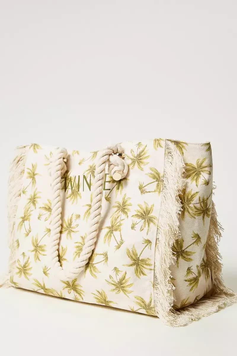 TWINSET | Borsa shopper in canvas stampato - 8