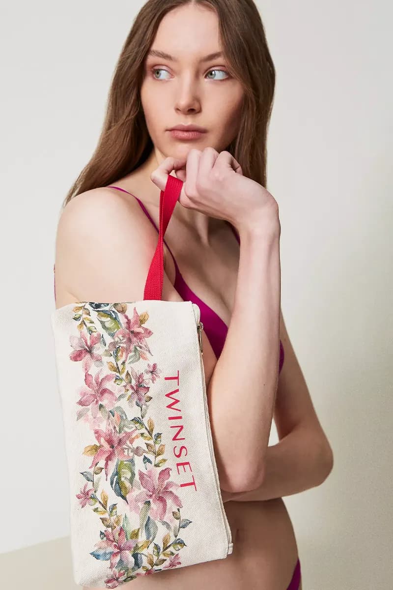 TWINSET | Pochette in canvas stampato - 5