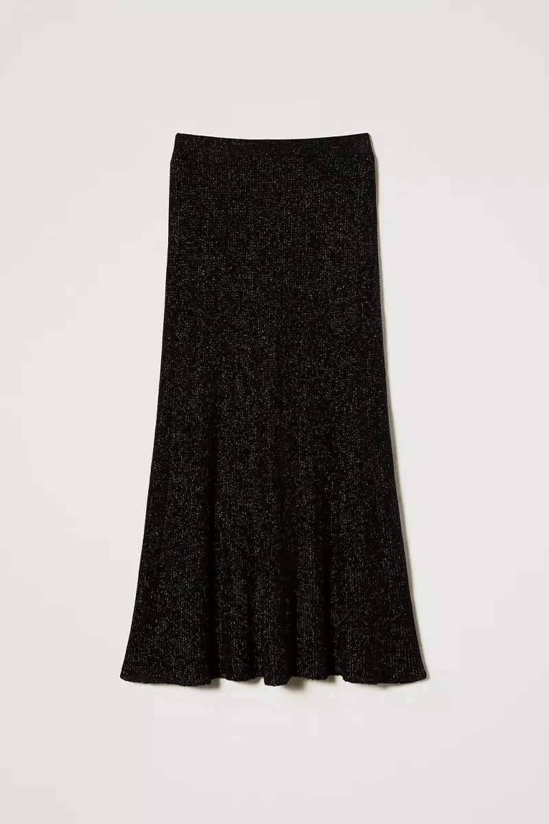 TWINSET | Gonna longuette in maglia lurex - 5
