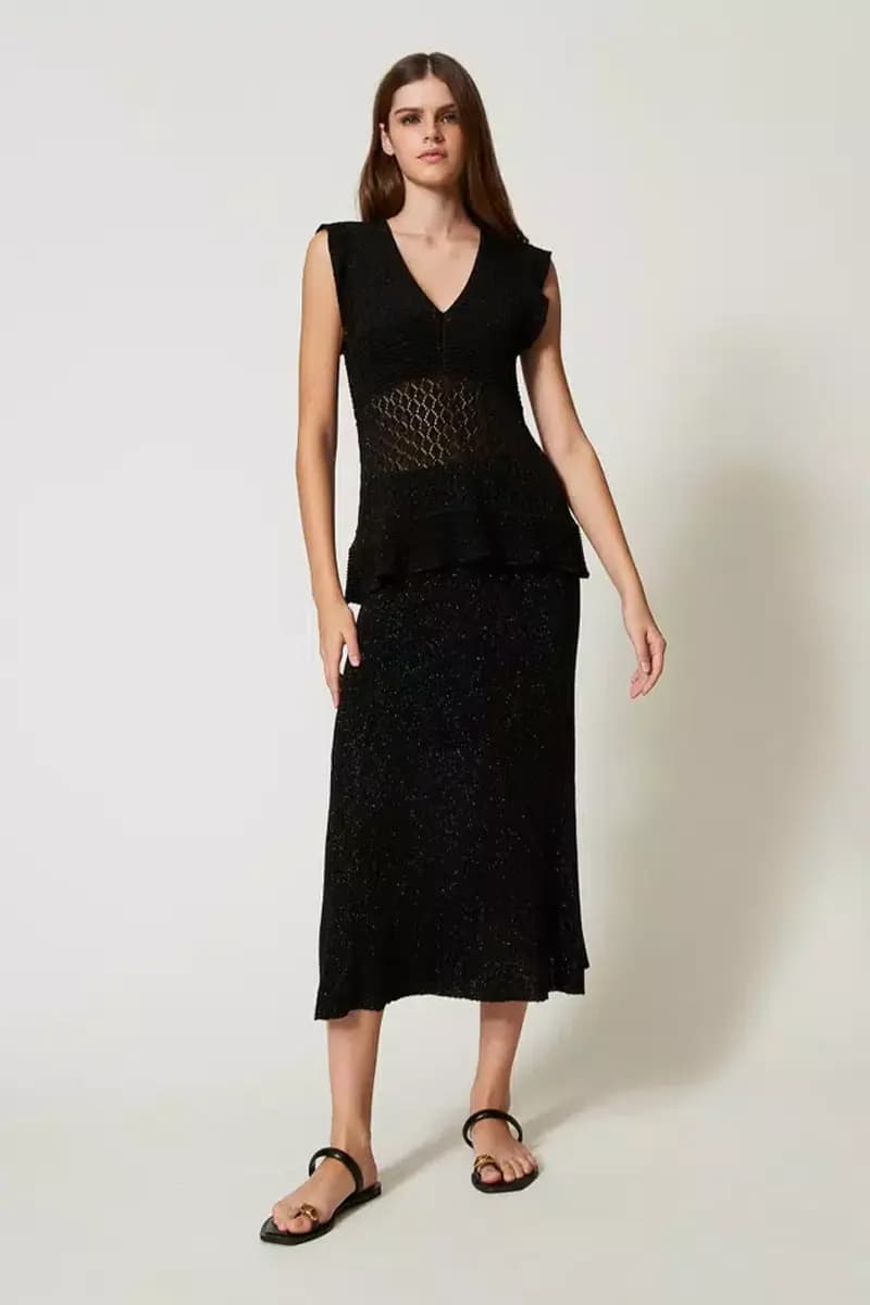 TWINSET | Maglia in filato lurex con volant - 4
