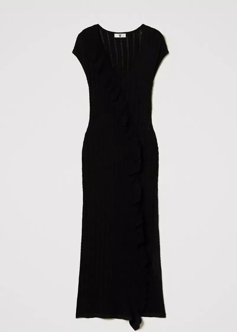 TWINSET | Abito longuette in maglia con volant - 5