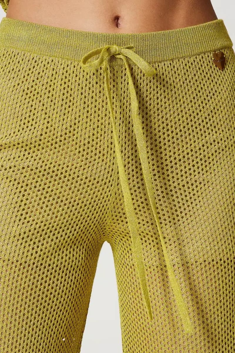 TWINSET | Pantaloni wide leg in maglia a rete - 4