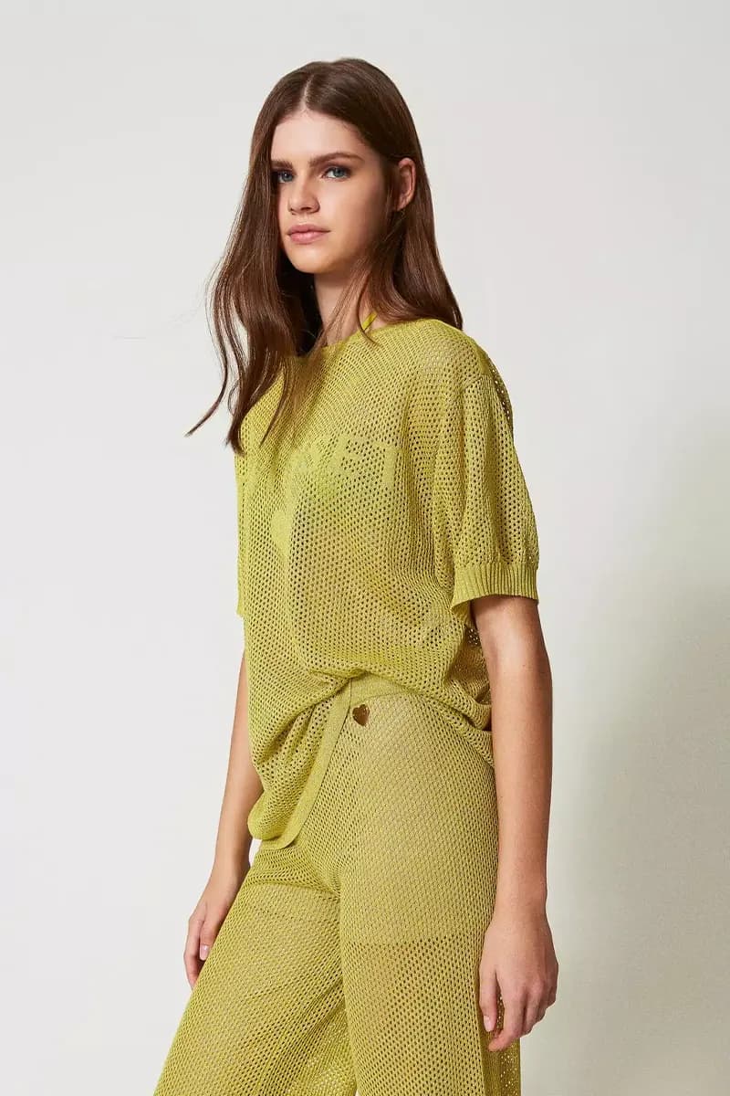 TWINSET | Maglia a rete con logo - 3