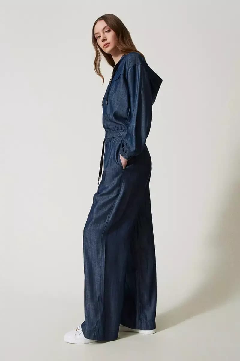 TWINSET | Pantaloni a palazzo in chambray - 3
