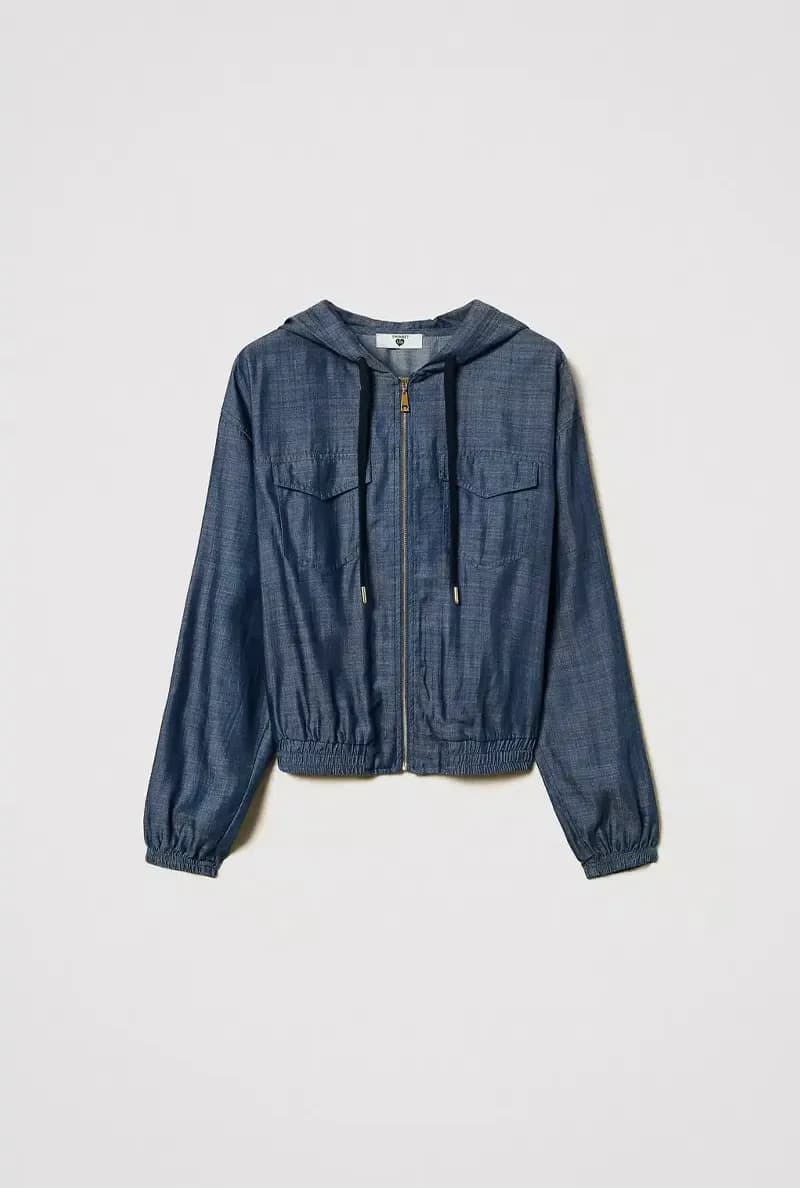TWINSET | Felpa in chambray con zip - 6