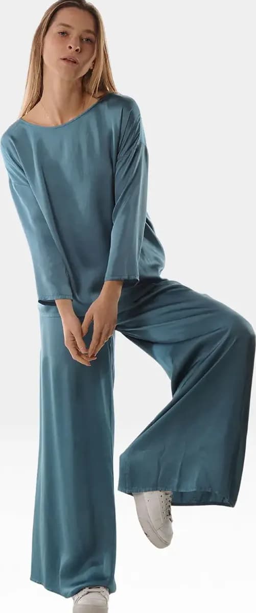 LOKITA | Pantalone palazzo raso pesante viscosa - 1