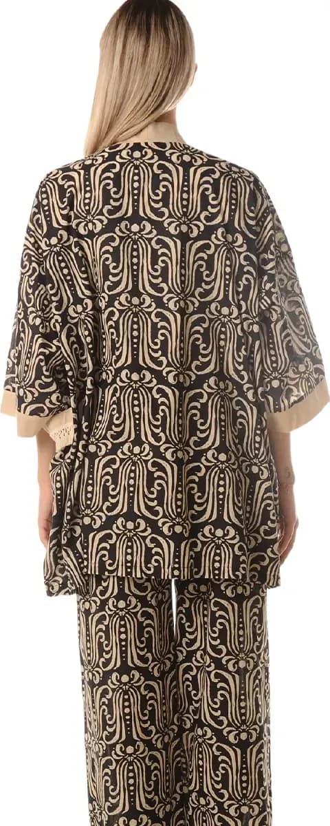 LOKITA | Kimono cotone fantasia con nappe - 2